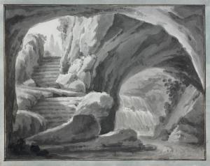 BASOLI Antonio 1774-1843,Projet de décor avec grotte et cascade,Millon & Associés FR 2015-03-27