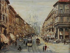 BASORINI Pierangelo 1905-1973,Corso Vittorio Emanuele a Milano,Sesart's IT 2019-08-19