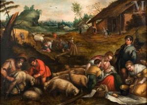 BASSANO,La vendange / La tonte des moutons,17th century,Millon & Associés FR 2023-02-14