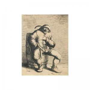 BASSE Willem 1613-1672,peasant sitting on a cask (hollstein 34; w. 31),Sotheby's GB 2002-01-24