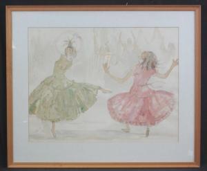BASSETT VERA 1912-1997,full length portrait studies of two ballet dancers,Peter Francis 2018-07-11