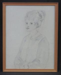 BASSETT VERA 1912-1997,half length portrait study of a pensive young woma,Peter Francis 2018-07-11