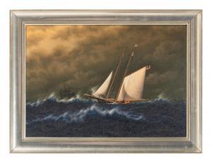 BASSFORD FRANKLYN 1857-1897,Two Ships in Stormy Sea,1984,Hindman US 2024-03-14