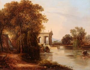 BASSI Giambattista 1784-1852,Der Äskulap-Tempel im Park der Villa Borghese,Kaupp DE 2021-11-20