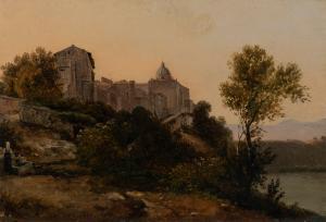 BASSI Gian Battista 1784-1852,Veduta di Castel Gandolfo,1816,Finarte IT 2023-07-11