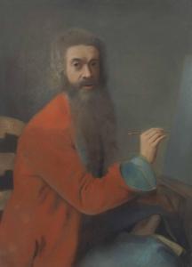 BASSOMPIERRE Marie Anne,Portrait of Jean-Etienne Liotard, seated, three-q,1934,Christie's 2014-01-21