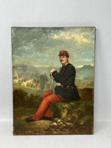 BASSOT Ferdinand 1843-1900,Militaire assis,Rossini FR 2023-04-13