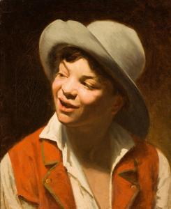 BASSOT Ferdinand,PORTRAIT OF A YOUNG MAN WITH A GREY FELT HAT,im Kinsky Auktionshaus 2023-06-20