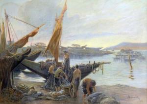 BASSOULS Rene 1800-1900,Port de pêche d\’Annam. le matin,1924,Art Valorem FR 2017-10-23