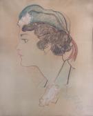 BASTIA Georges 1905-1980,Portrait de femme de profil,1937,Tajan FR 2007-07-10