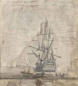 baston thomas 1696,View of Her Majesty's Ship Royal Sovereign,Christie's GB 2014-06-05