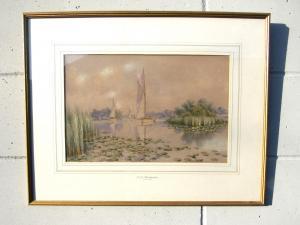BATCHELDER Stephen John 1849-1932,Norfolk Broads river scene with sail boats,TW Gaze GB 2024-01-16