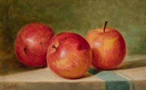 BATCHELLER Frederick Stone 1837-1889,Still Life with Three Apples,Shannon's US 2022-06-23