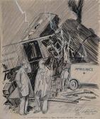 BATCHELOR Clarence Daniel 1888-1977,Men talking at site of trainwreck.,Illustration House 2007-09-20
