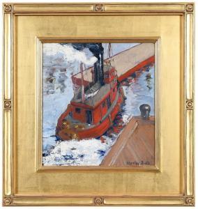 BATE Stanley 1903-1972,Tugboat Docking,Brunk Auctions US 2024-03-08