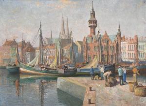 BATEMAN Arthur Bernard 1883-1970,Place de Belgique, Ostende,1934,Tennant's GB 2022-04-23