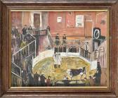 BATEMAN James,A PRIMITIVELY PAINTED SCENE AT A CATTLE AUCTION,Anderson & Garland 2014-09-16