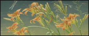 BATEMAN Robert McLellan 1930,Day Lilies and Dragonflies,1991,Heffel CA 2015-05-30