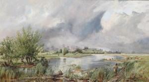 BATEMAN Samuel,A passing storm near Shiplake on the Thames,1894,Woolley & Wallis 2016-09-07