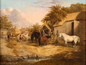 BATEMAN Samuel 1800-1900,Feeding Time in the Farmyard,1848,Mealy's IE 2016-12-06