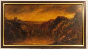 BATES D,landscape with figure seated on rocks,1867,Serrell Philip GB 2021-05-20
