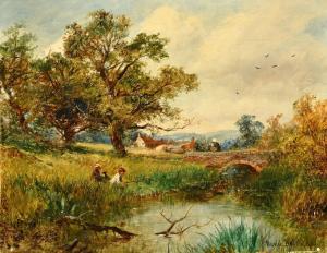 BATES David,a fisherman and his companions amongst reeds with ,1882,John Nicholson 2024-01-24