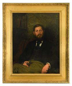 BATES Dewey 1851-1899,Man with a pipe, possibly a self-portrait of the a,1879,Cheffins GB 2020-03-11