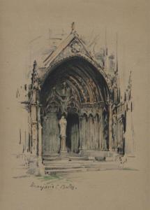 BATES Marjorie Christine,South Porch, Lincoln Cathedral,Rowley Fine Art Auctioneers 2024-01-13