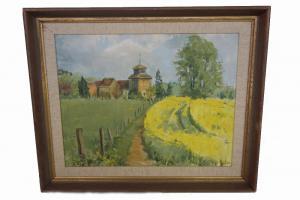 BATES Pat Martin 1927,Footpath to St John's Church, Wotton,Bellmans Fine Art Auctioneers 2016-12-06