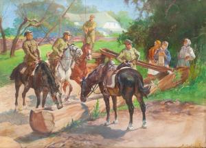 BATOWSKI KACZOR Stanislaw 1866-1946,Horses watering,Desa Unicum PL 2023-04-20