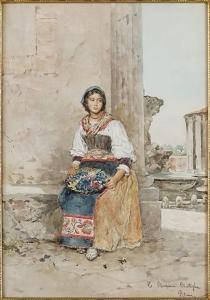 BATTAGLIA Clelia Bompiani 1847-1927,The Flower Seller,Susanin's US 2021-03-25