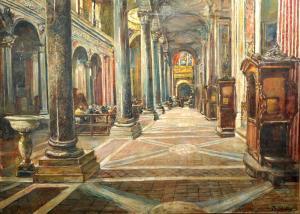 BATTAGLIA Domenico 1842-1904,Interno di Chiesa,Vincent Casa d'Aste IT 2021-12-16