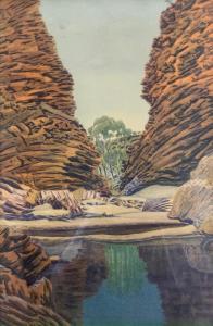 BATTARBEE Rex 1893-1969,landscape,1956,Charterhouse GB 2021-07-08