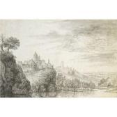 BATTEM Gerrit, Gerard,VIEW OF A TOWN, WITH CHURCH AND CASTLE BUILDINGS A,Sotheby's 2011-01-26
