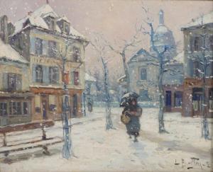 BATTIN Louis 1800-1900,Ville sous la neige,Ruellan FR 2023-07-22