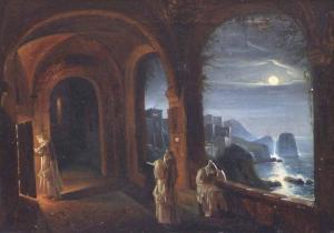 BATTISTA Giovanni 1800,Monks in cloisters,Peter Wilson GB 2014-09-18