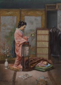 BAUBRY VAILLANT Marie Adelaide 1800-1900,Japonaise avec son enfant,Millon & Associés FR 2012-03-19