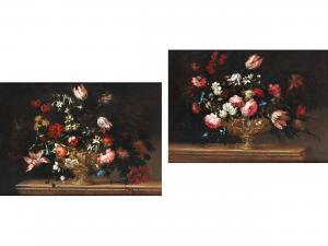 BAUDESSON Nicolas 1611-1680,BLUMEN IN GOLDENEN PRUNKVASEN,Hampel DE 2023-03-30