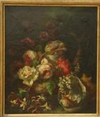 BAUDIN L 1800-1800,Bouquet de fleurs et coquillages,19th century,Art Valorem FR 2021-05-10