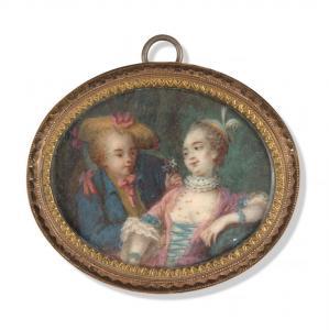 BAUDOIN Pierre Antoine 1723-1769,Couple de personnages gala,Artcurial | Briest - Poulain - F. Tajan 2024-03-21