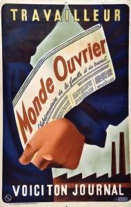 BAUDOUIN DEROUET,Monde Ouvrier Travailleur Voici ton Journal vers,1930,Artprecium FR 2018-05-15