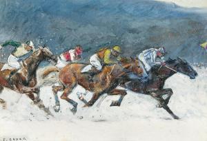 BAUER Carl Franz 1879-1954,Horse-racing on snow,Palais Dorotheum AT 2024-03-28