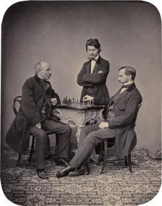 BAUER Johann Balthazar 1811-1883,Group portrait of chess players,1860,Galerie Bassenge DE 2020-06-10