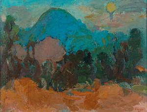 BAUER Karl 1905-1993,Landschaft mit gelbem Ballon,1971,Palais Dorotheum AT 2022-09-20