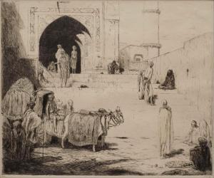 BAUER Marius Alexander J,Ossenwagen voor de tempel van Hyderabad,1910,Venduehuis 2024-02-28