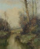 BAUER Willi 1923,Landscape with Stream,Burchard US 2014-04-27