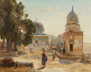 BAUERNFEIND Gustav 1848-1904,Jerusalem At the Dome of the Rock, Jerusalem,1990,Sotheby's 2024-02-02