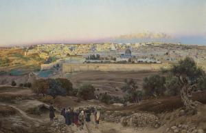 BAUERNFEIND Gustav,Jerusalem from the Mount of Olives at Sunrise,1902,Christie's 2021-10-13