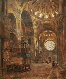 BAUERNFEIND Gustav 1848-1904,Wnętrze bazyliki św. Marka w Wenecji,1881,Rempex PL 2021-04-21