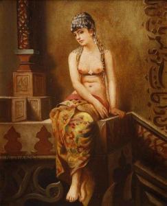 BAUGNIES Eugène 1842-1891,Odalisque.,Ader FR 2010-12-07